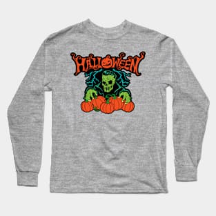 Halloween Zombie Pumpkin Patch Long Sleeve T-Shirt